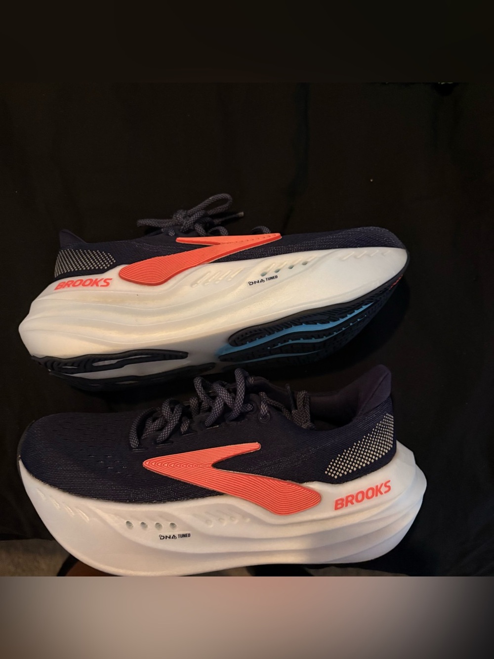 Brooks Glycerin Max Women’s size 7.5 
Navy Blue Running Shoes with Coral A
